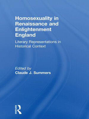 cover image of Homosexuality in Renaissance and Enlightenment England